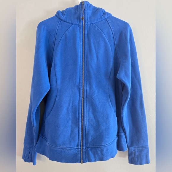lululemon athletica Jackets & Blazers - Lululemon Full Zip Scuba Hoodie Size 12 Pipe Dream Blue Rare Color